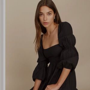 Reformation Black Long Sleeve Dress